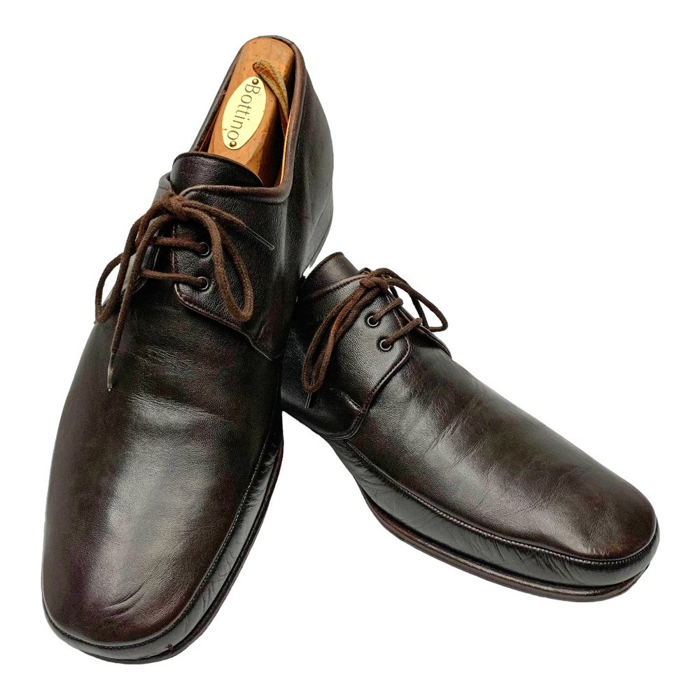 BALLY Brenzo Chocolate Leather Laced‎ Up Oxfords